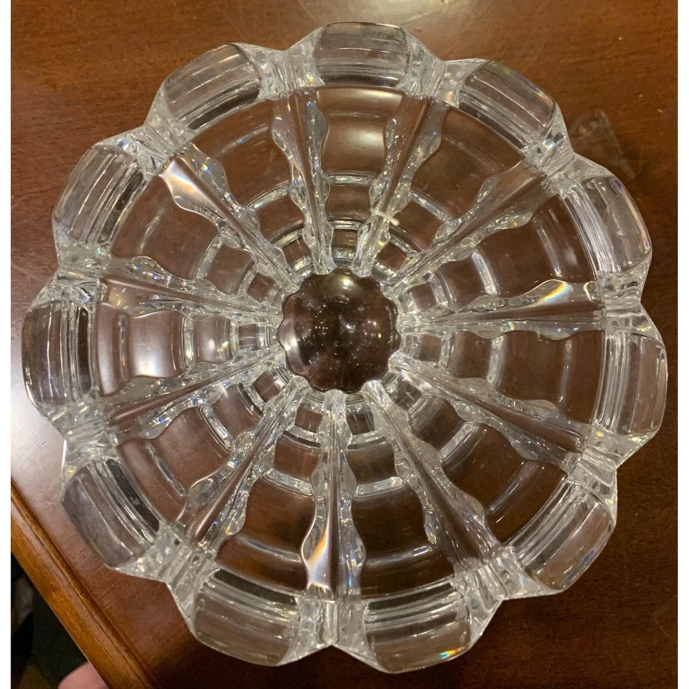 Orrefors Sweden Crystal Waves Round Bowl 7in‎ in height,